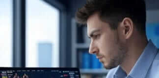 Index Fund for Beginners: Complete Guide in Hindi Index Fund for Beginners Young investor reviewing stock market charts and financial reports on a laptop, researching index fund investments in